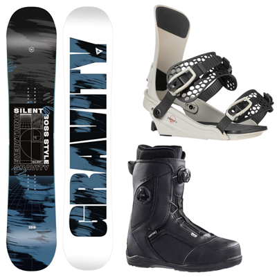 SET Snowboard Gravity Silent + viazanie Gravity Drift Stone Black+ topánky Head Three Lyt Boa Focus